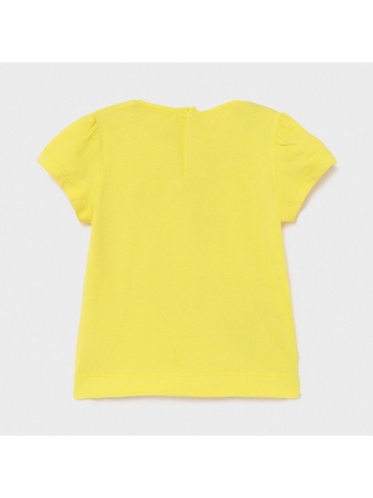 MAYORAL BABY T-SHIRT BLUZKA NA KRÓTKI RĘKAW DLA DZIEWCZYNKI ŻÓŁTA Z DZIEWCZYNKAMI 1087 /53