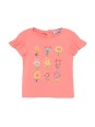 MAYORAL BABY T-SHIRT BLUZKA NA KRÓTKI RĘKAW DLA DZIEWCZYNKI KORAL Z KWIATKAMI 1082 /18