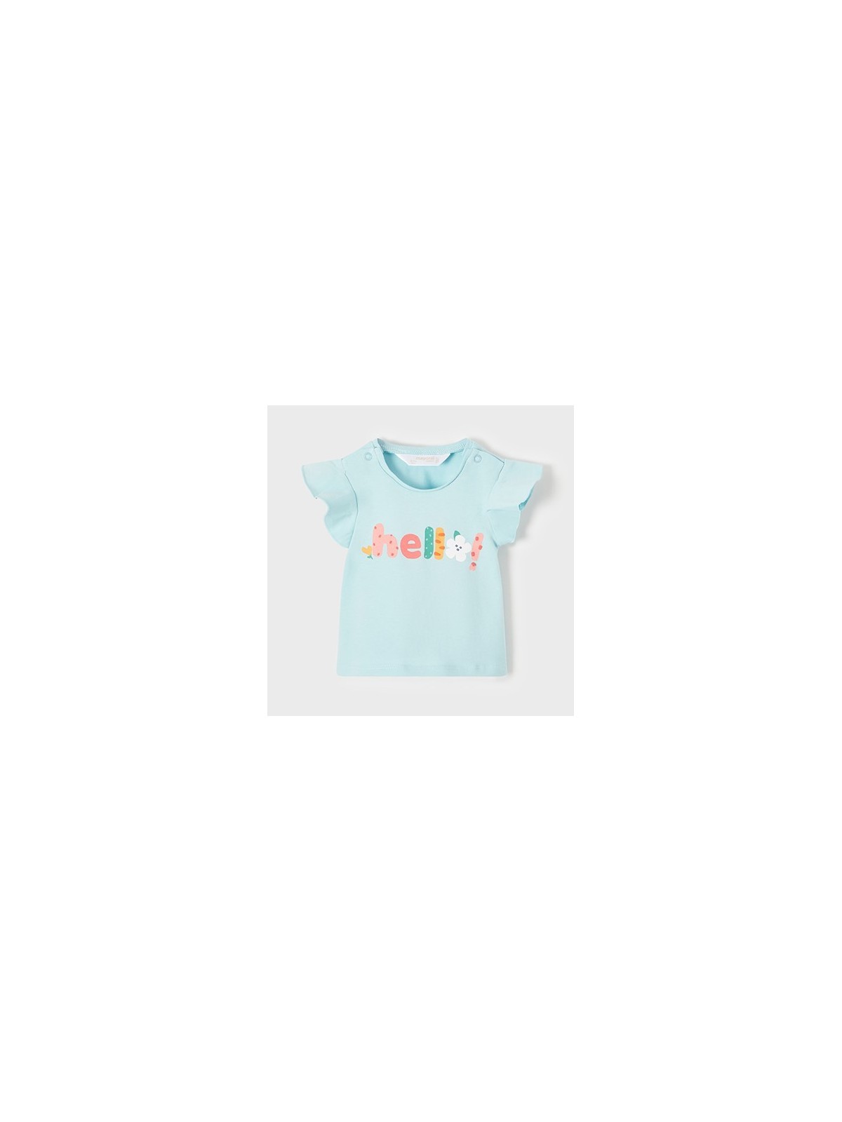 MAYORAL BABY T-SHIRT BLUZKA NA KRÓTKI RĘKAW DLA DZIEWCZYNKI BIAŁA Z DZIEWCZYNKAMI BLUZKA01