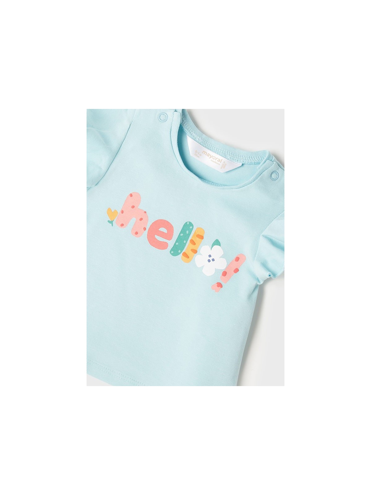 MAYORAL BABY T-SHIRT BLUZKA NA KRÓTKI RĘKAW DLA DZIEWCZYNKI BIAŁA Z DZIEWCZYNKAMI BLUZKA01