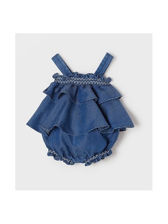 MAYORAL NEWBORN RAMPERS PAJAC LETNI DLA DZIEWCZYNKI MIĘKKI JEANS RAMPERS03