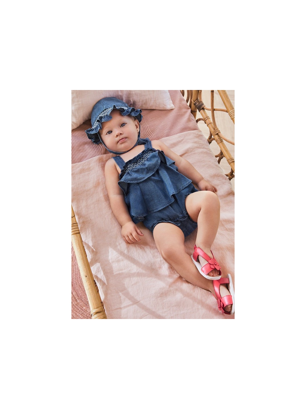 MAYORAL NEWBORN RAMPERS PAJAC LETNI DLA DZIEWCZYNKI MIĘKKI JEANS RAMPERS03