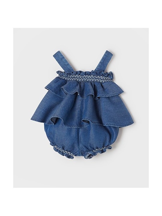 MAYORAL NEWBORN RAMPERS PAJAC LETNI DLA DZIEWCZYNKI MIĘKKI JEANS RAMPERS03