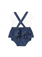 MAYORAL NEWBORN RAMPERS PAJAC OGRODNICZKA LETNIA DLA DZIEWCZYNKI MIĘKKI JEANS PLUS BLUZKA 1693