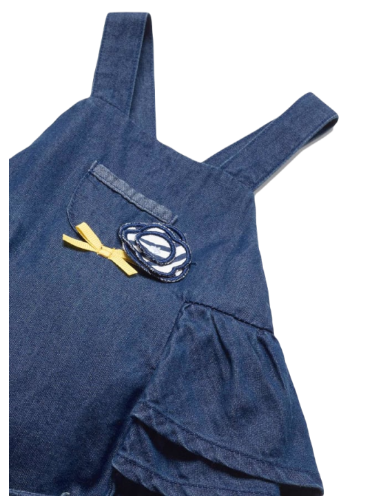 MAYORAL NEWBORN RAMPERS PAJAC OGRODNICZKA LETNIA DLA DZIEWCZYNKI MIĘKKI JEANS PLUS BLUZKA 1693