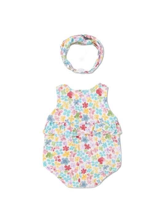 MAYORAL NEWBORN RAMPERS PAJAC LETNI DLA DZIEWCZYNKI PLUS OPASKA 1691