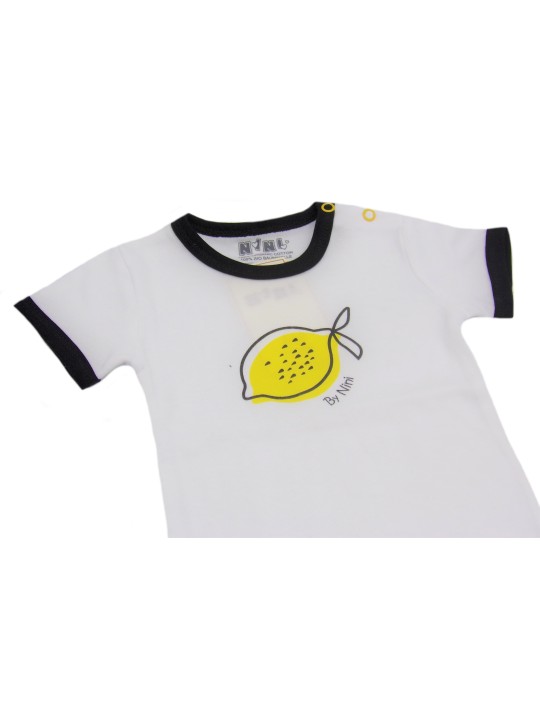 NINI BODY NEWBORN KRÓTKI RĘKAW DLA DZIEWCZYNKI CYTRYNA ABN-1995