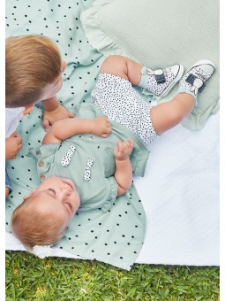 MAYORAL NEWBORN KOMPLET LETNI DLA DZIEWCZYNKI BLUZKA  PLUS SZORTY W PLAMKI 1624