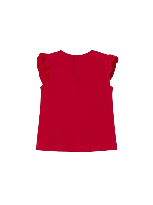 MAYORAL BABY T-SHIRT BLUZKA NA KRÓTKI RĘKAW DLA DZIEWCZYNKI CZERWONA 1012