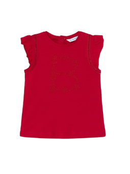 MAYORAL BABY T-SHIRT BLUZKA NA KRÓTKI RĘKAW DLA DZIEWCZYNKI CZERWONA 1012