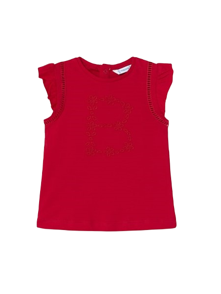 MAYORAL BABY T-SHIRT BLUZKA NA KRÓTKI RĘKAW DLA DZIEWCZYNKI CZERWONA 1012