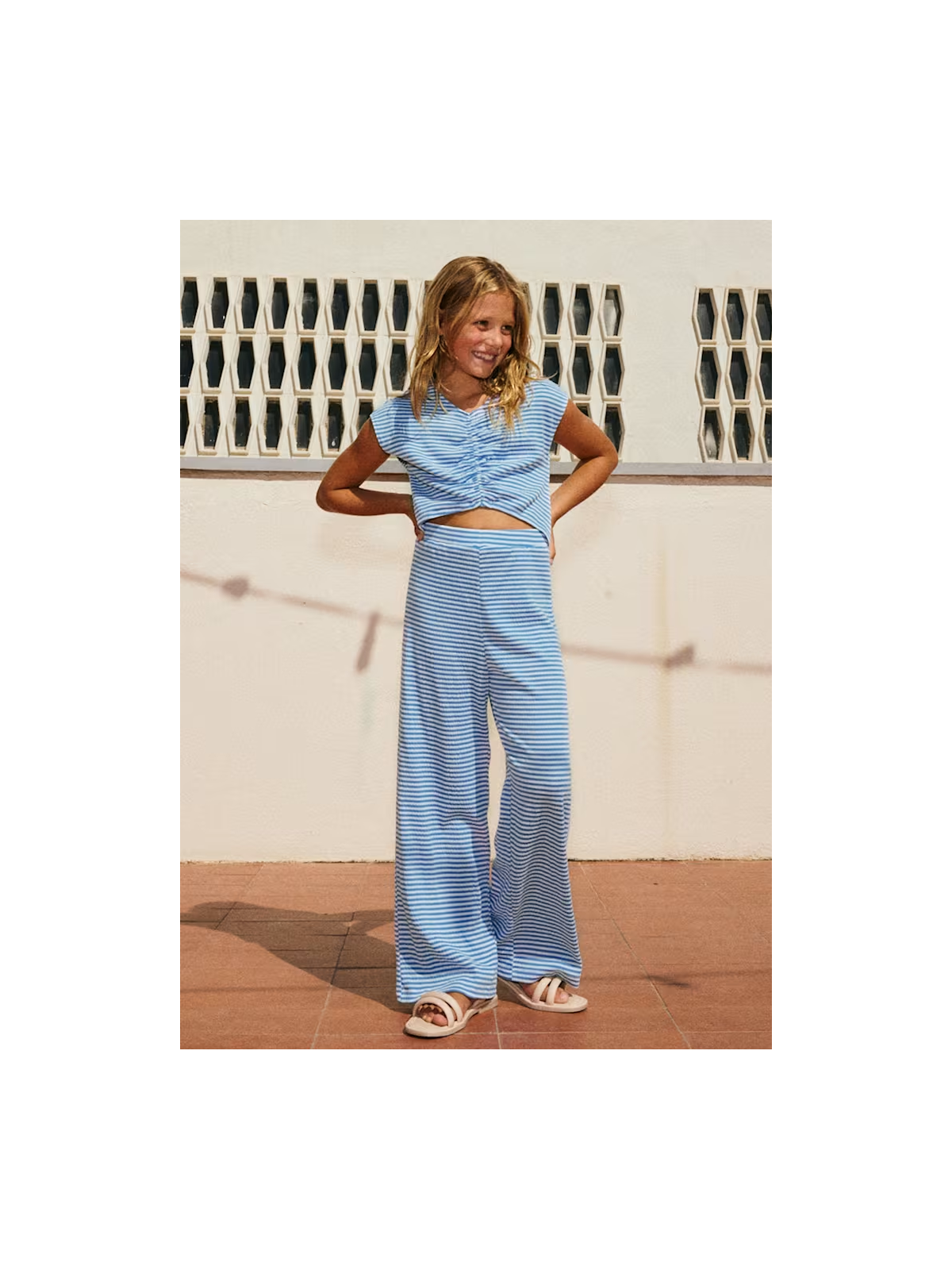 MAYORAL KOMBINEZON DLA DZIEWCZYNKI NIEBIESKI W BIAŁE PASKI 6875/52