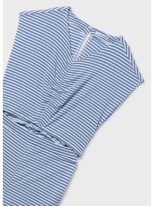 MAYORAL KOMBINEZON DLA DZIEWCZYNKI NIEBIESKI W BIAŁE PASKI 6875/52