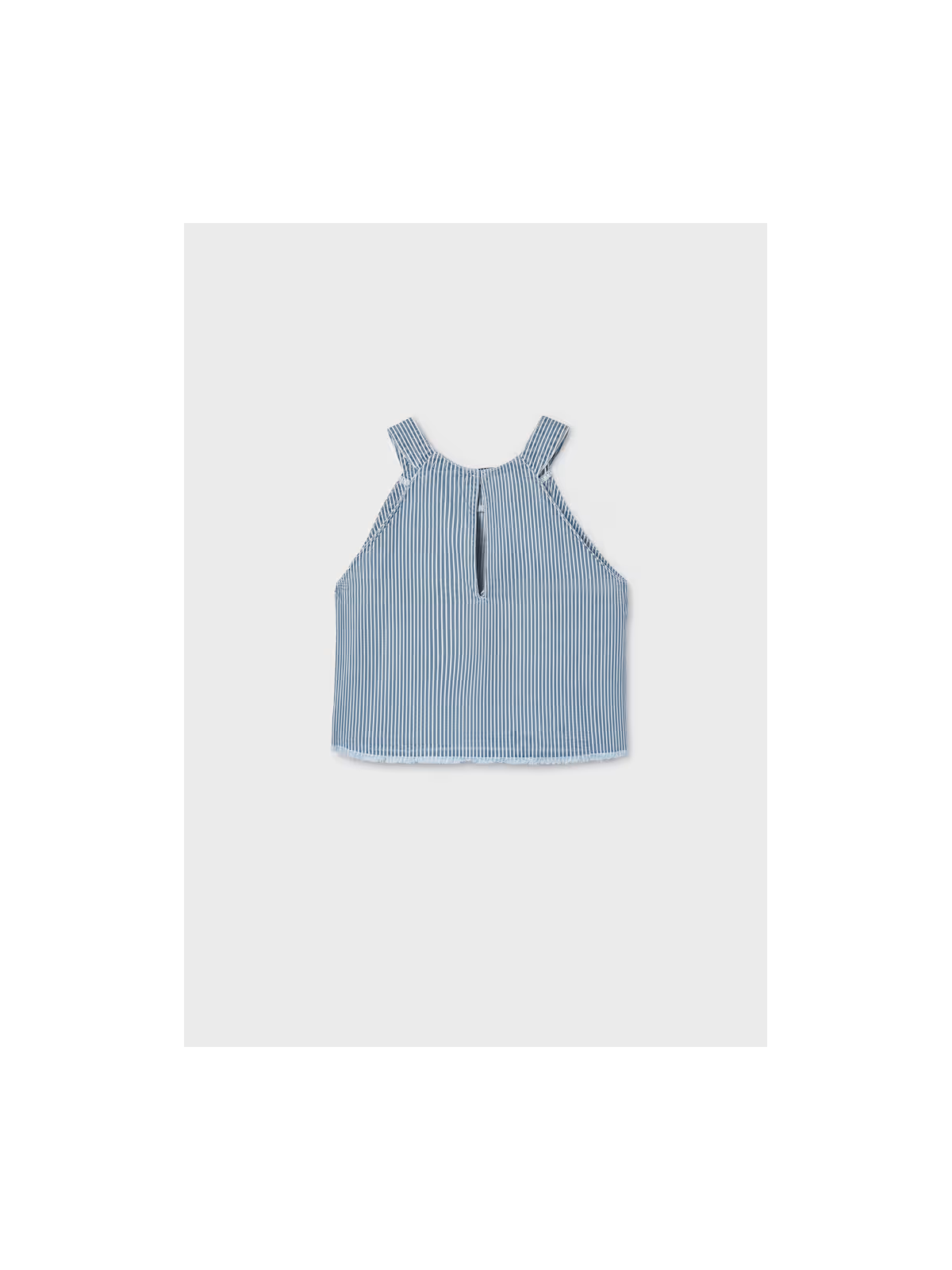 MAYORAL BLUZKA TOP DLA DZIEWCZYNKI JEANSOWY NIEBIESKI W BIAŁE PASKI 6025/54