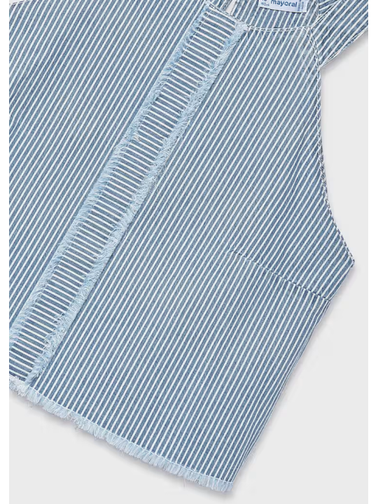 MAYORAL BLUZKA TOP DLA DZIEWCZYNKI JEANSOWY NIEBIESKI W BIAŁE PASKI 6025/54