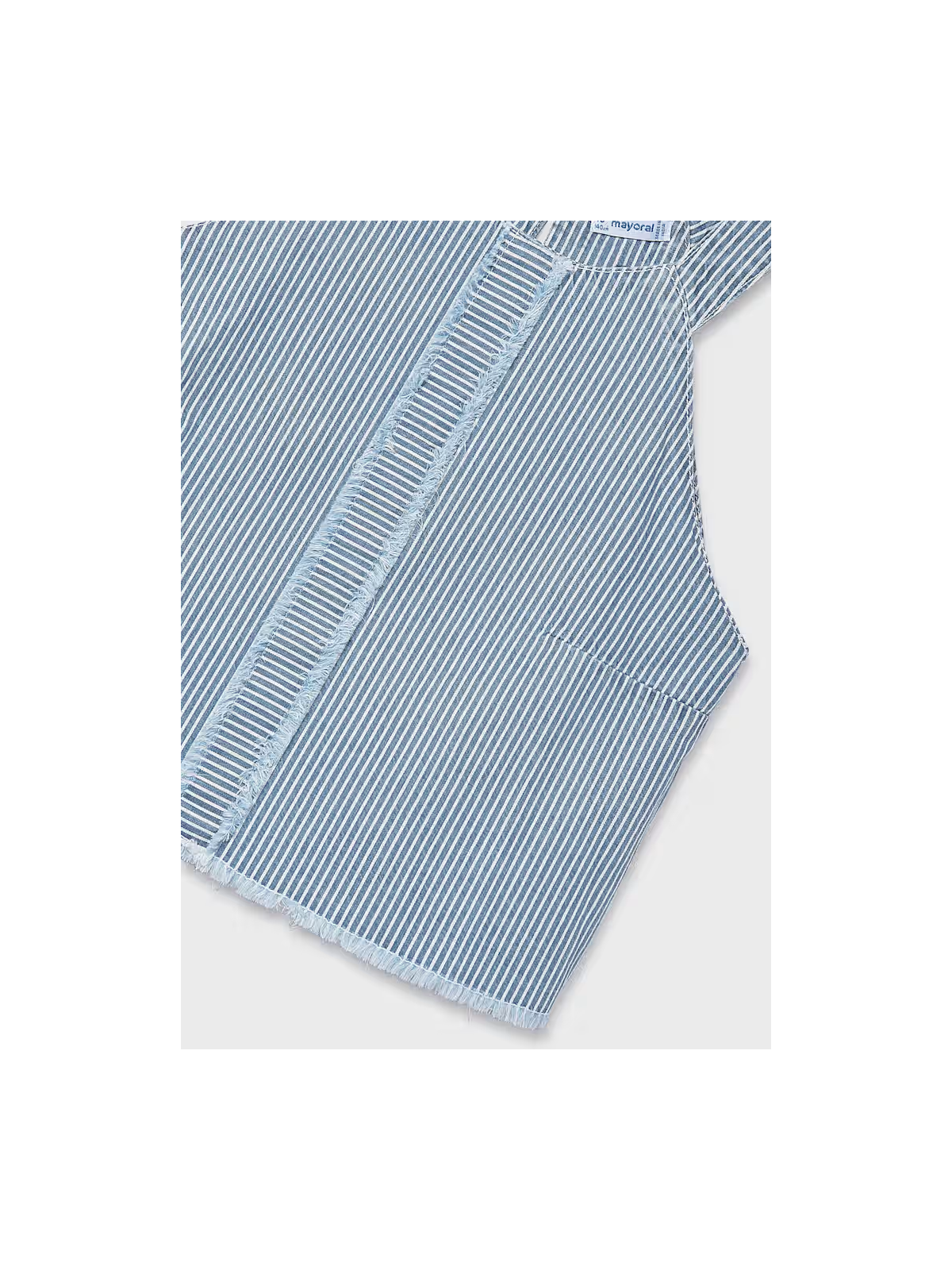 MAYORAL BLUZKA TOP DLA DZIEWCZYNKI JEANSOWY NIEBIESKI W BIAŁE PASKI 6025/54