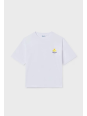 MAYORAL KOSZULKA NA KRÓTKI RĘKAW DLA DZIEWCZYNKI NADRUK BIAŁA  6011/16