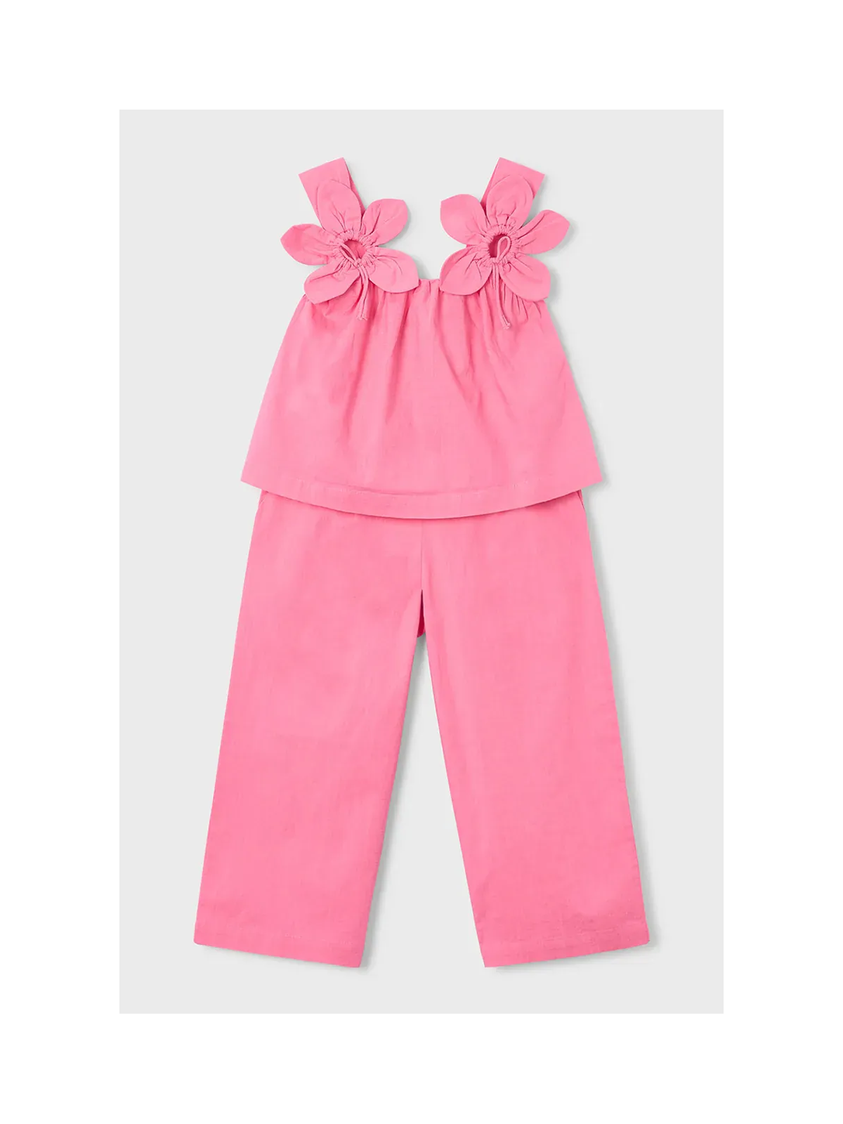 MAYORAL KOMPLET DLA DZIEWCZYNKI  BLUZKA NA RAMIĄCZKACH SPODNIE RÓŻOWE 3596/10
