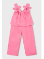 MAYORAL KOMPLET DLA DZIEWCZYNKI  BLUZKA NA RAMIĄCZKACH SPODNIE RÓŻOWE 3596/10