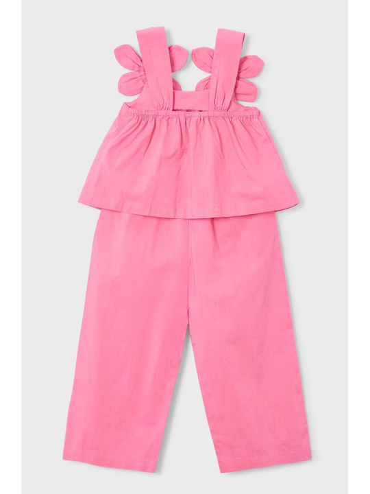 MAYORAL KOMPLET DLA DZIEWCZYNKI  BLUZKA NA RAMIĄCZKACH SPODNIE RÓŻOWE 3596/10