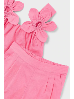 MAYORAL KOMPLET DLA DZIEWCZYNKI  BLUZKA NA RAMIĄCZKACH SPODNIE RÓŻOWE 3596/10