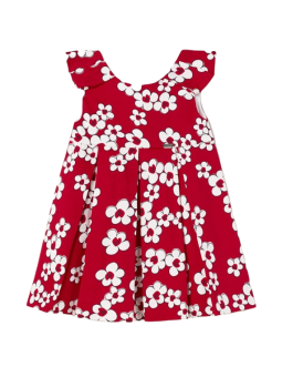 MAYORAL NEWBORN SUKIENKA LETNIA DLA DZIEWCZYNKI CZERWONA KWIATY SUKIENKA07