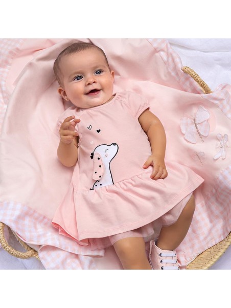 MAYORAL NEWBORN SUKIENKA LETNIA DLA DZIEWCZYNKI BRZOSKWINIOWA 1838 /43