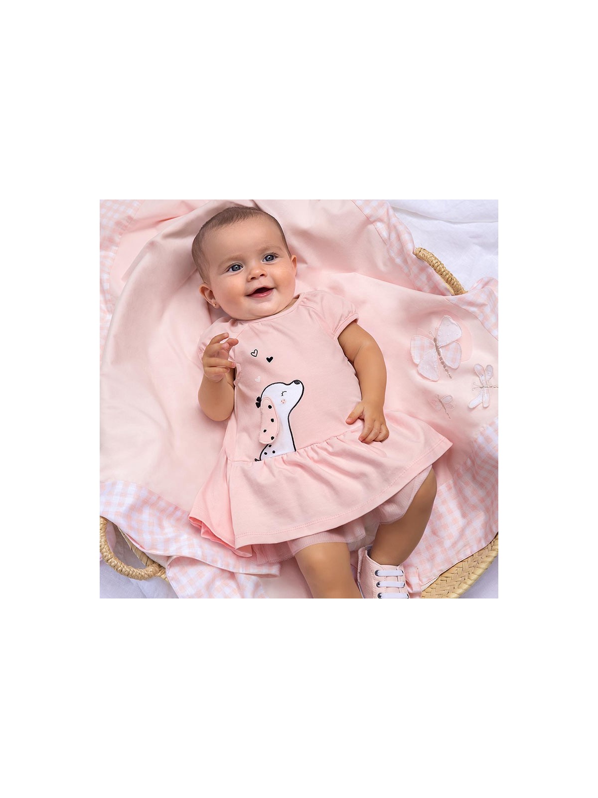 MAYORAL NEWBORN SUKIENKA LETNIA DLA DZIEWCZYNKI BRZOSKWINIOWA 1838 /43