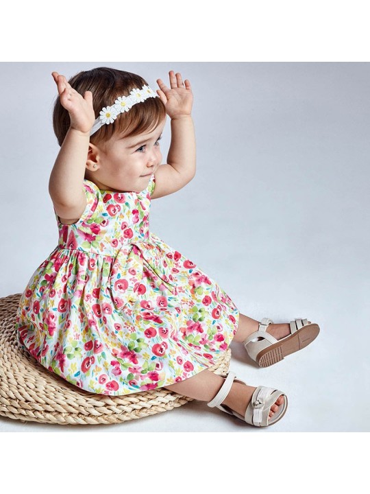 MAYORAL NEWBORN SUKIENKA LETNIA DLA DZIEWCZYNKI BRZOSKWINIOWA   KWIATKI 1973 /10