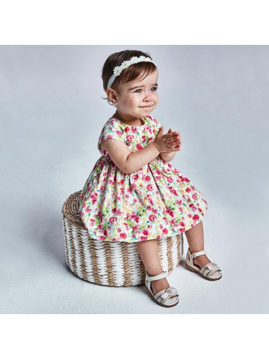 MAYORAL NEWBORN SUKIENKA LETNIA DLA DZIEWCZYNKI BRZOSKWINIOWA   KWIATKI 1973 /10