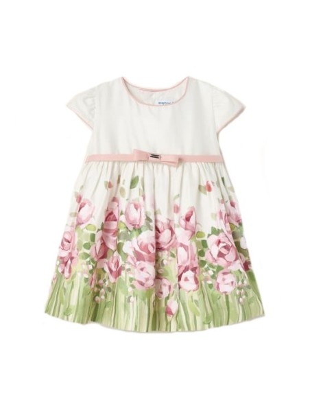 MAYORAL NEWBORN SUKIENKA LETNIA DLA DZIEWCZYNKI BRZOSKWINIA KREM   KWIATKI 1959