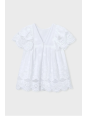 MAYORAL SUKIENKA NA KRÓTKI RĘKAW DLA DZIEWCZYNKA HAFTY BIAŁA 3923