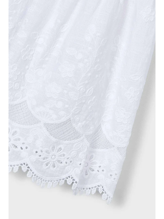 MAYORAL SUKIENKA NA KRÓTKI RĘKAW DLA DZIEWCZYNKA HAFTY BIAŁA 3923