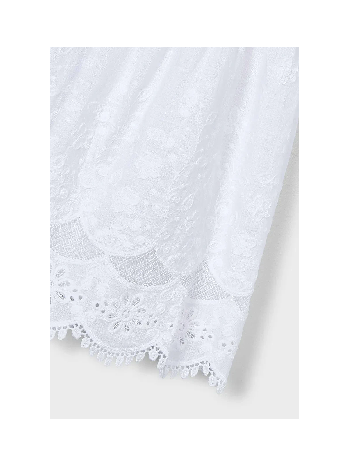 MAYORAL SUKIENKA NA KRÓTKI RĘKAW DLA DZIEWCZYNKA HAFTY BIAŁA 3923