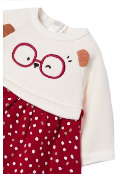 MAYORAL NEWBORN SUKIENKA DLA DZIEWCZYNKI KREM CZERWONY 2826