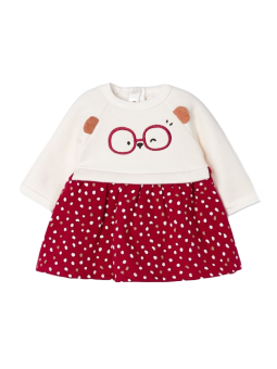 MAYORAL NEWBORN SUKIENKA DLA DZIEWCZYNKI KREM CZERWONY 2826