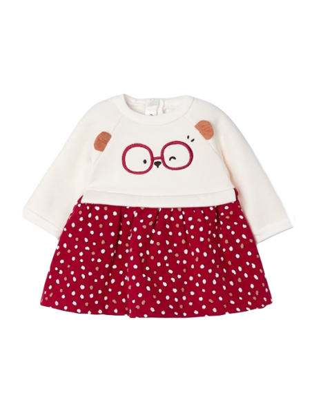 MAYORAL NEWBORN SUKIENKA DLA DZIEWCZYNKI KREM CZERWONY 2826