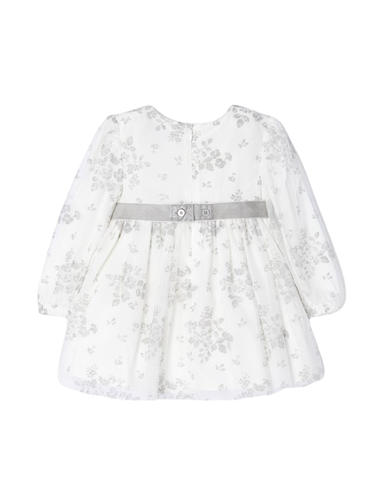 MAYORAL NEWBORN SUKIENKA WIZYTOWA TIUL BIAŁA Z SZARYMI KWIATAMI 2939 /44