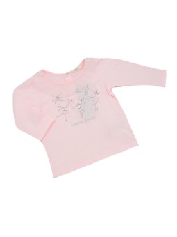 BENETTON BLUZKA KOSZULKA DLA DZIEWCZYNKI RÓŻOWA 3VR5MM23N