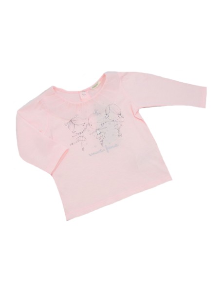 BENETTON BLUZKA KOSZULKA DLA DZIEWCZYNKI RÓŻOWA 3VR5MM23N