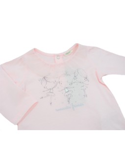 BENETTON BLUZKA KOSZULKA DLA DZIEWCZYNKI RÓŻOWA 3VR5MM23N