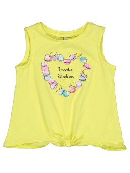 BIRBA KOSZULKA T-SHIRT BLUZKA BEZ RĘKAWKA DLA DZIEWCZYNKI ŻÓŁTA 999441300035K12M