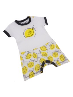 NINI RAMPERS PAJAC  DLA DZIEWCZYNKI BIAŁY Z CYTRYNKAMI ABN-1998