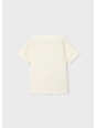 MAYORAL T-SHIRT BLUZKA KOSZULKA NA KRÓTKI RĘKAW DLA CHŁOPCA KREM HAFT MOTOR 3060 /72