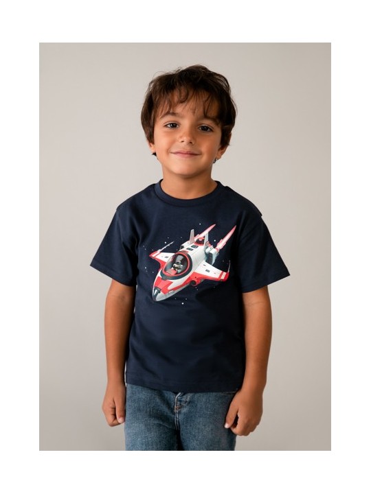 MAYORAL T-SHIRT BLUZKA KOSZULKA NA KRÓTKI RĘKAW DLA CHŁOPCA GRANAT SPACECRAFT KOSMOS 3067 /76