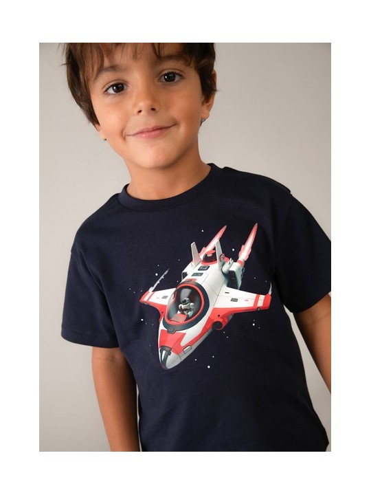 MAYORAL T-SHIRT BLUZKA KOSZULKA NA KRÓTKI RĘKAW DLA CHŁOPCA GRANAT SPACECRAFT KOSMOS 3067 /76