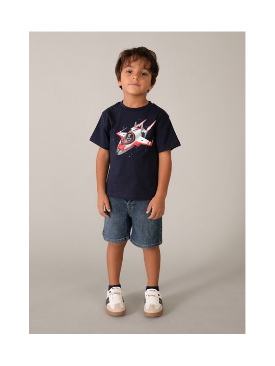 MAYORAL T-SHIRT BLUZKA KOSZULKA NA KRÓTKI RĘKAW DLA CHŁOPCA GRANAT SPACECRAFT KOSMOS 3067 /76