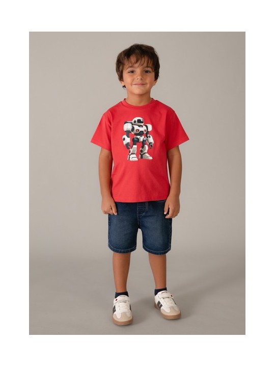 MAYORAL T-SHIRT BLUZKA KOSZULKA NA KRÓTKI RĘKAW DLA CHŁOPCA ROBOT 3066 /43