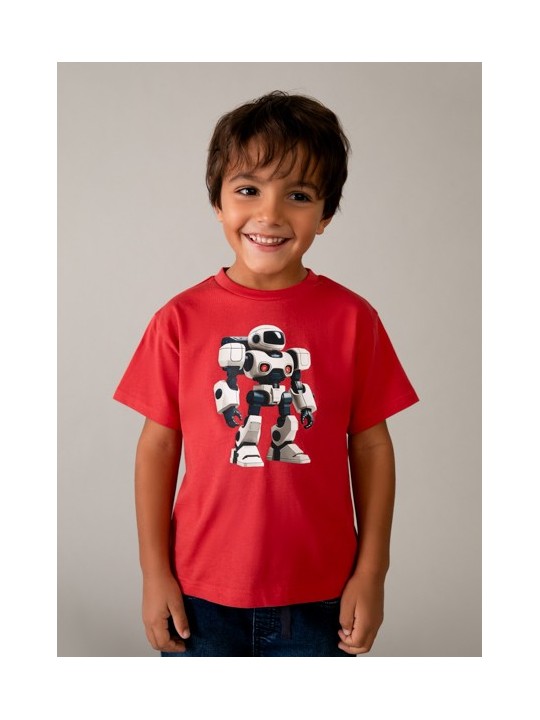 MAYORAL T-SHIRT BLUZKA KOSZULKA NA KRÓTKI RĘKAW DLA CHŁOPCA ROBOT 3066 /43