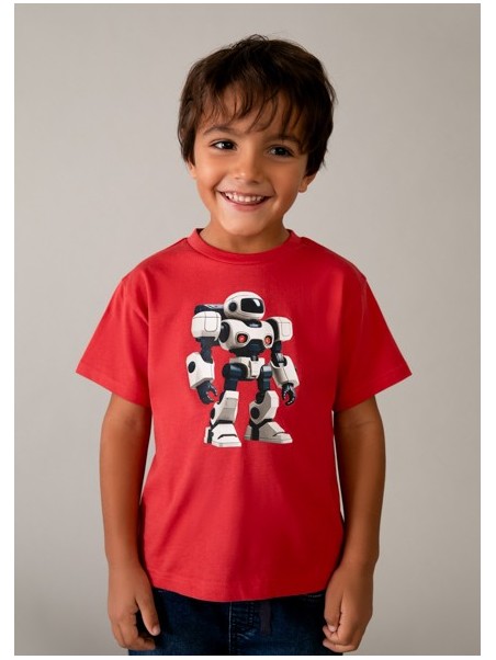 MAYORAL T-SHIRT BLUZKA KOSZULKA NA KRÓTKI RĘKAW DLA CHŁOPCA ROBOT 3066 /43